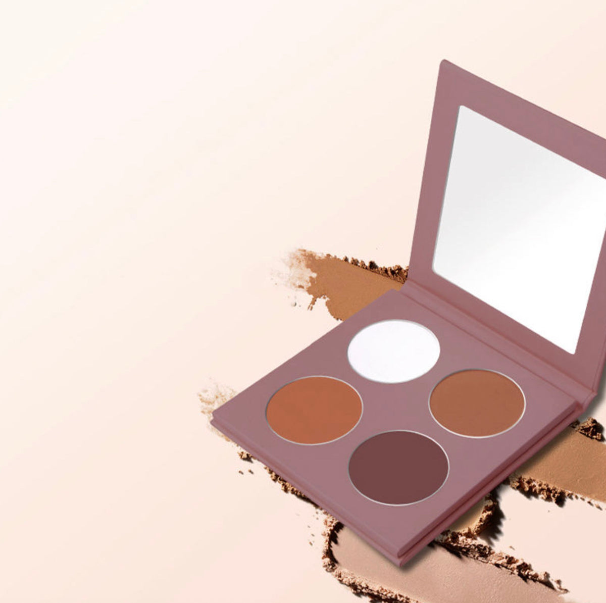 4-Color Custom Logo Waterproof Pressed Powder Palette
