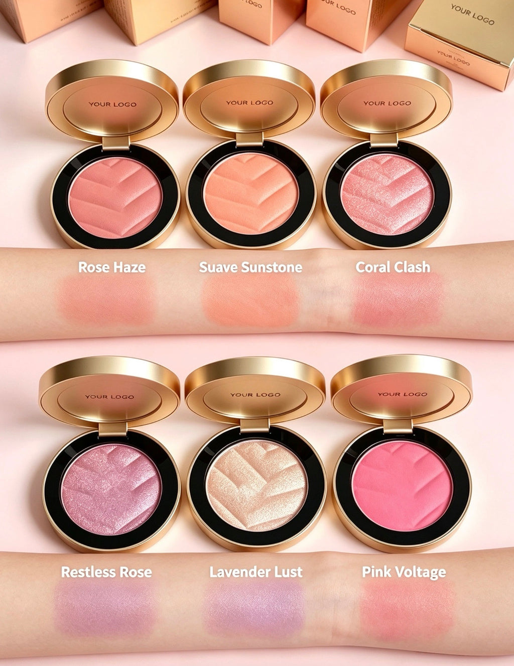 6-Color Velvet Cream Blush with Mirror