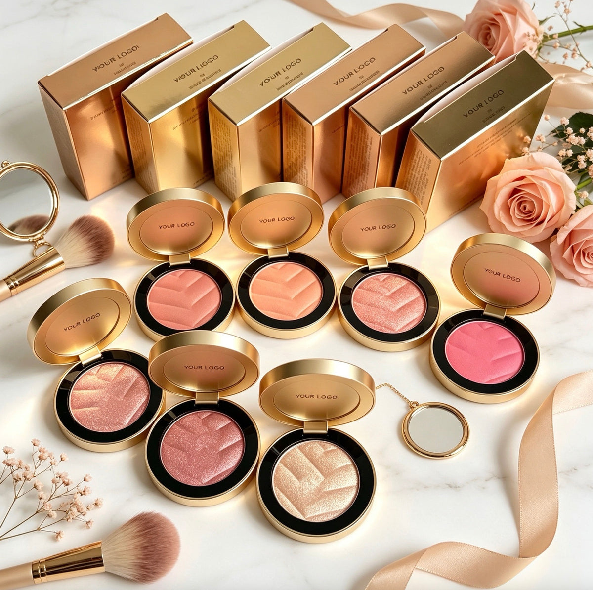 6-Color Velvet Cream Blush with Mirror